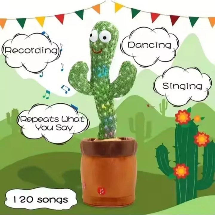 Kids Dancing Talking Cactus Toys Interactive Talking Sunny Cactus Electronic Plush Toy Home Decoration for Children Xmas Gifts