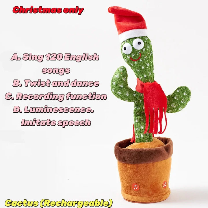 Kids Dancing Talking Cactus Toys Interactive Talking Sunny Cactus Electronic Plush Toy Home Decoration for Children Xmas Gifts